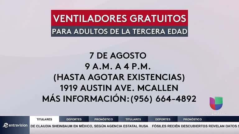 Distribución de Abanicos en McAllen para Personas de la Tercera Edad Durante la Ola de Calor