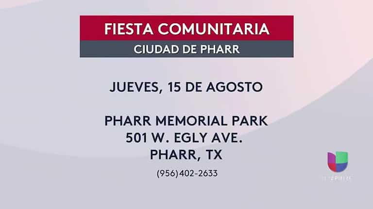 Pharr Celebra Fiesta Comunitaria con Comida y Diversión el 15 de Agosto