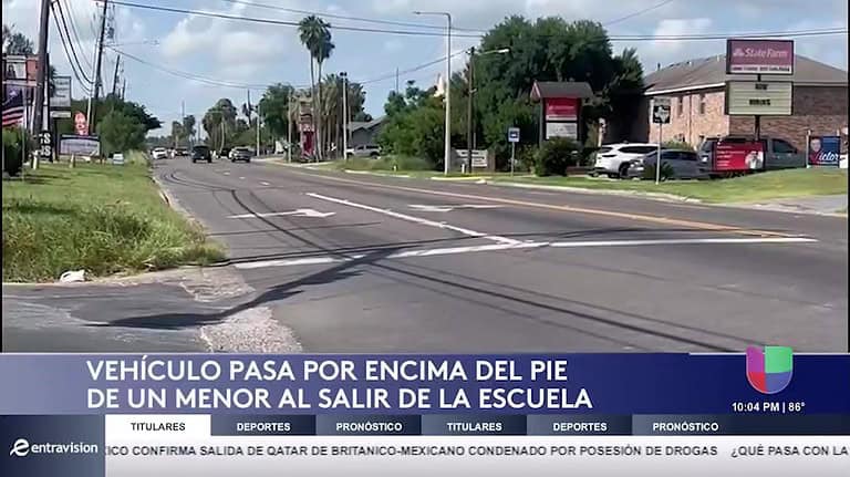 Accidente en Brownsville: Estudiante Sufre Heridas en el Pie Tras Ser Atropellado
