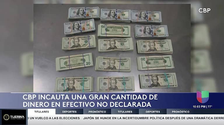 Incautan más de 65.000 dólares en Puente Internacional de Pharr Reynosa