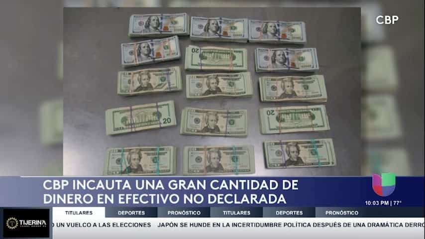 Incautan más de 65.000 dólares en Puente Internacional de Pharr Reynosa