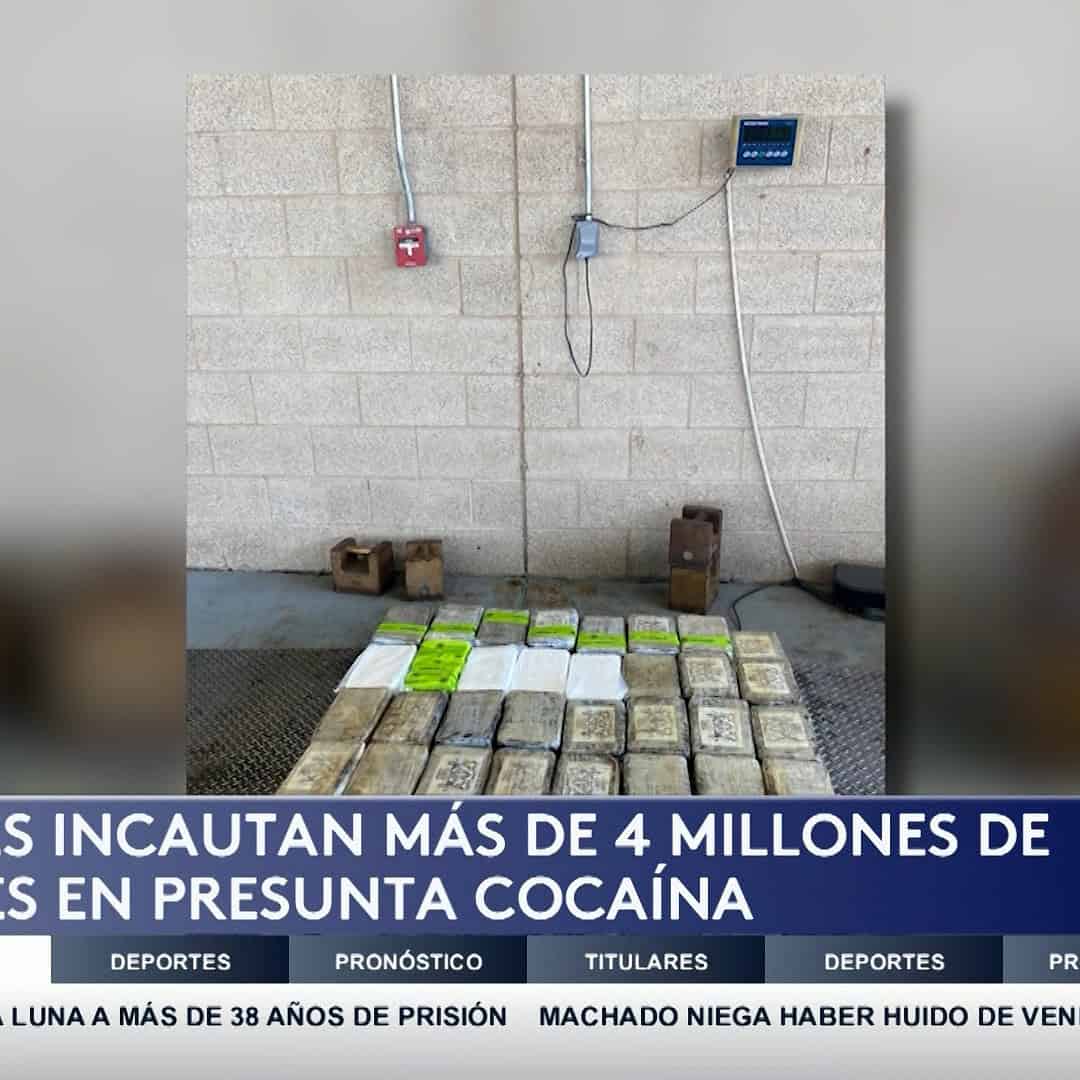 Incautan 300 Libras de Cocaína Valorada en 4 Millones de Dólares en el Puerto de Entrada de Hidalgo