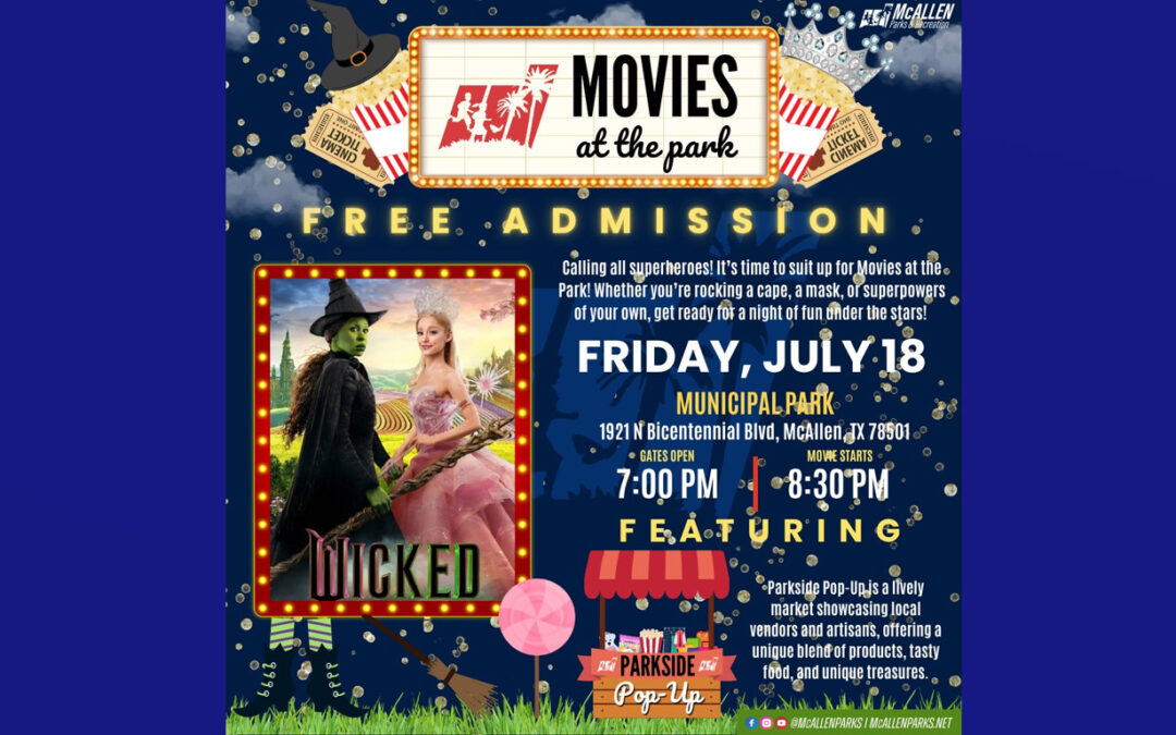 Cine al aire libre en McAllen: “Wicked” se proyectará en el parque municipal con entrada gratuita