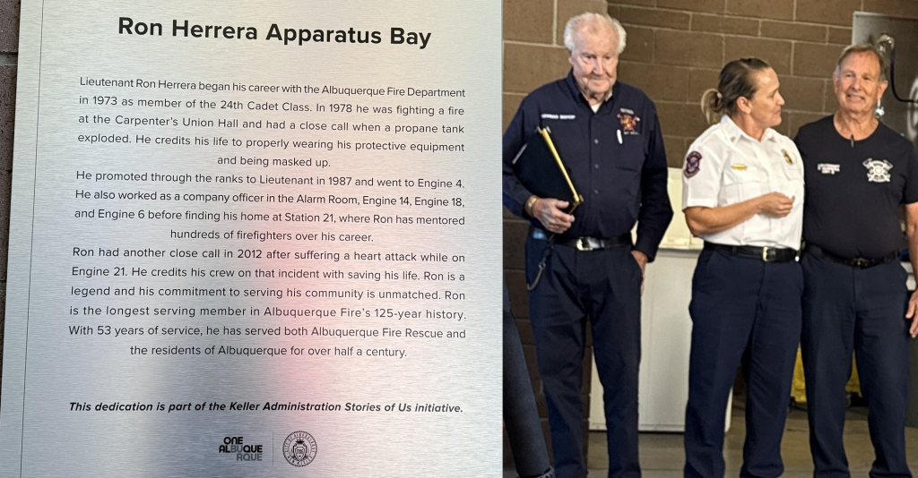 Estación de Bomberos de Albuquerque Rinde Homenaje al Teniente Ron Herrera por su Heroica Trayectoria