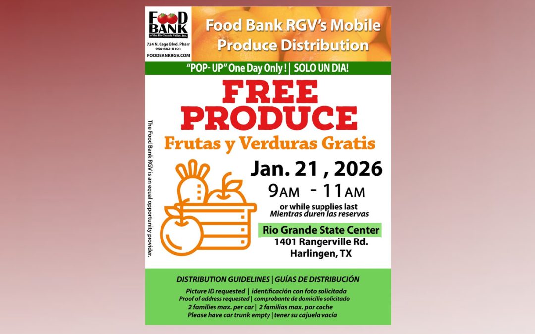 Banco de Alimentos del RGV realizará distribución gratuita de frutas y verduras en Harlingen