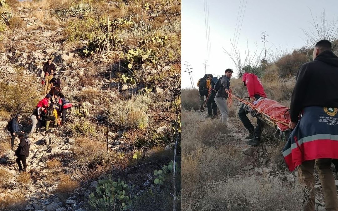 Accidente en el Cerro de las Noas: Senderista sufre fractura de tobillo y es evacuado en camilla