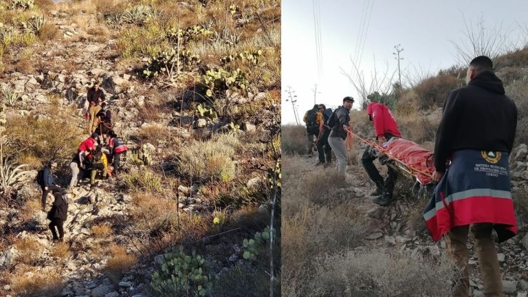Accidente en el Cerro de las Noas: Senderista sufre fractura de tobillo y es evacuado en camilla
