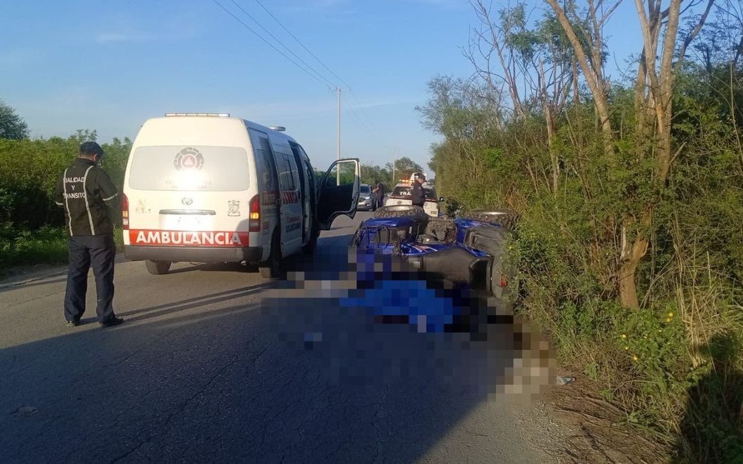 Accidente de cuatrimoto en Montemorelos: Mujer pierde la vida y hombre queda herido