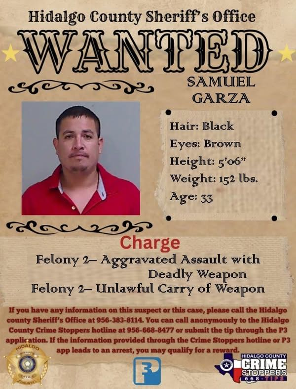 Buscan a Samuel Garza por cargos graves en el condado de Hidalgo