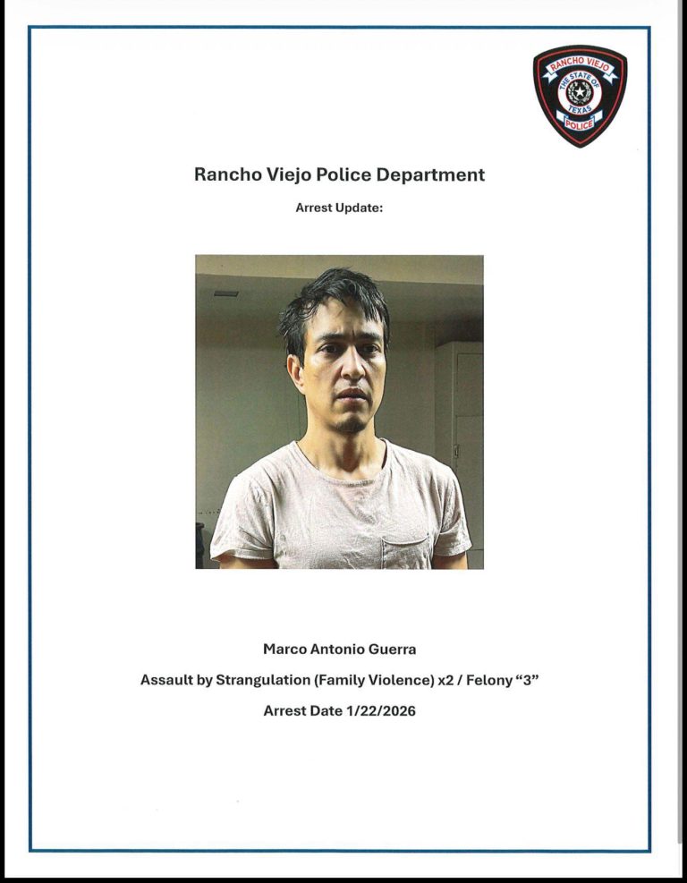 Arrestan a un hombre en Rancho Viejo por caso de violencia familiar