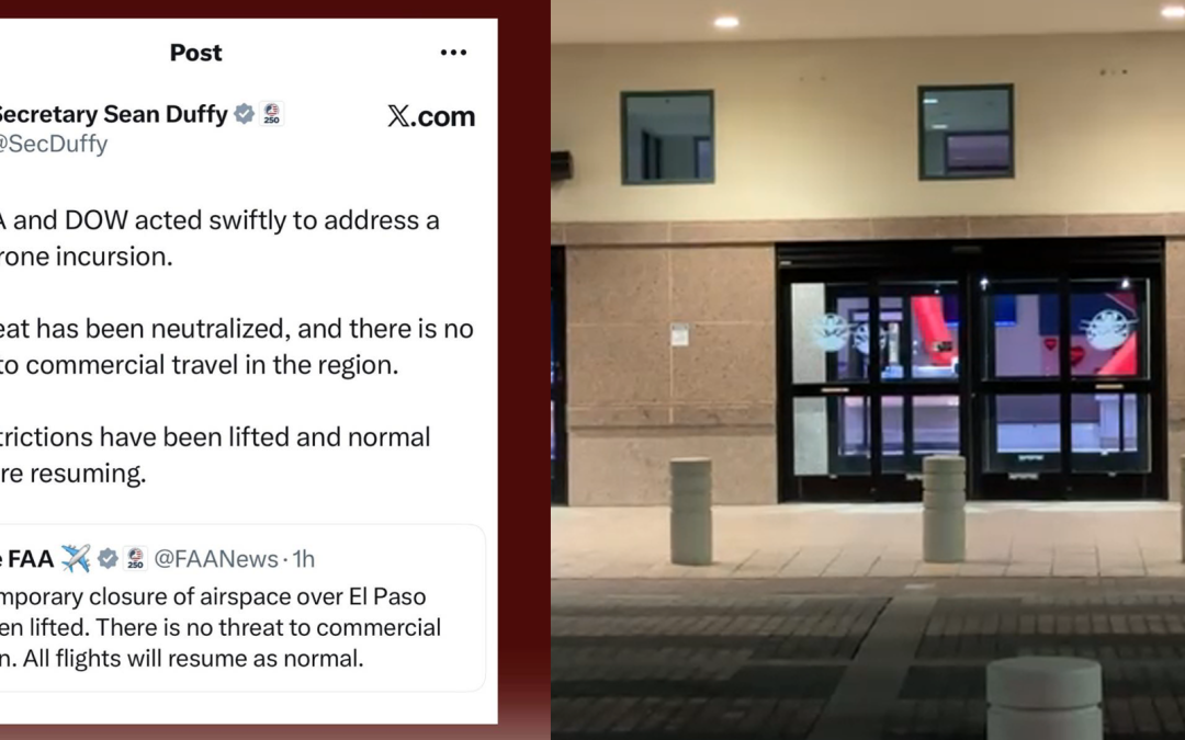 La FAA levanta la restricción de espacio aéreo en El Paso tras neutralizar el dron del cártel
