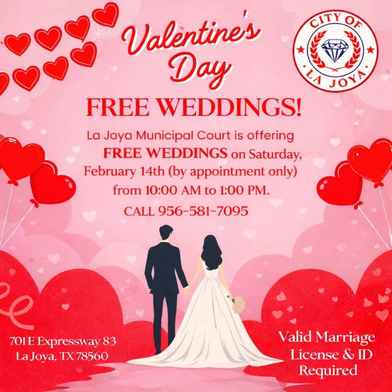 La Joya ofrecerá bodas gratuitas este 14 de febrero