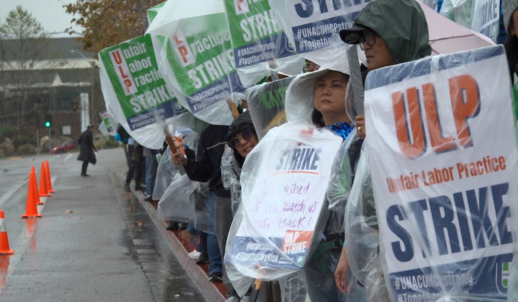 Huelga en hospital Kaiser Permanente: Trabajadores de la salud exigen mejores condiciones laborales