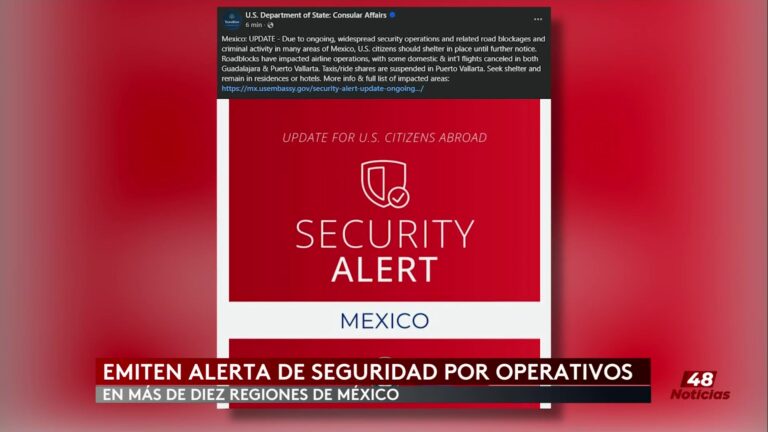 Departamento De Estado De EE. UU. Emite Alerta De Viaje En México