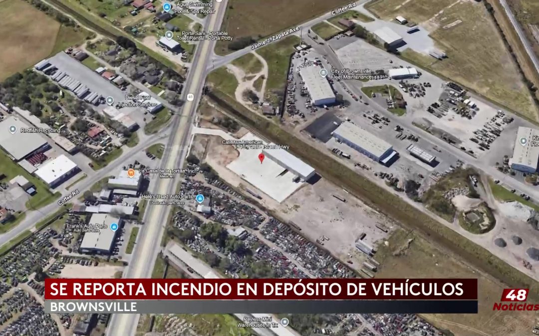 Intenso Incendio En Depósito De Vehículos En Brownsville