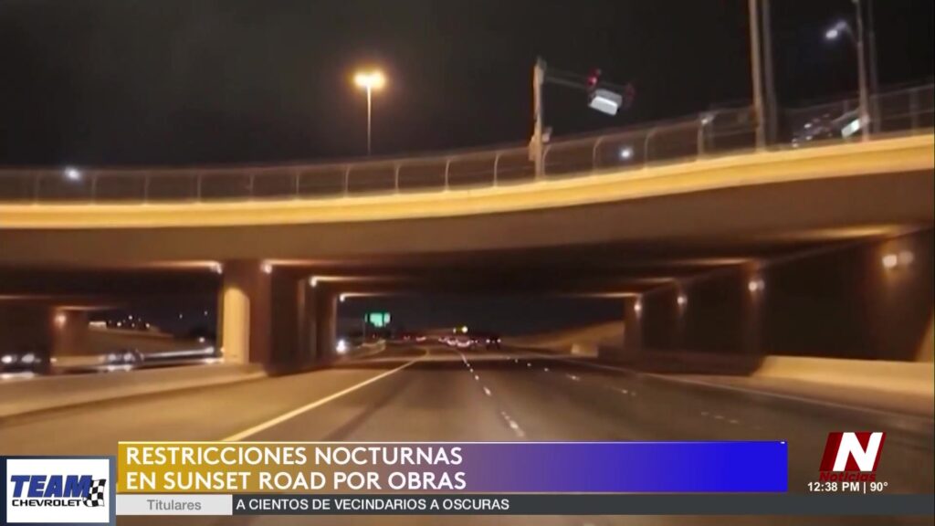 Restricciones de Tráfico en Nevada: Obras Nocturnas en Sunset Road