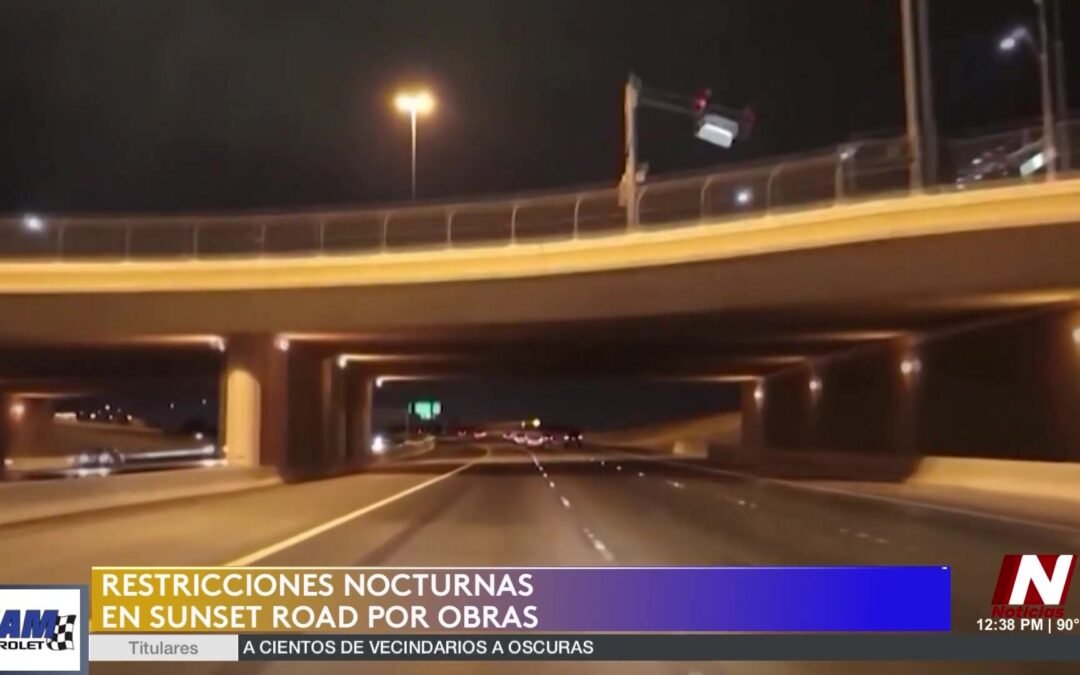 Restricciones de Tráfico en Nevada: Obras Nocturnas en Sunset Road