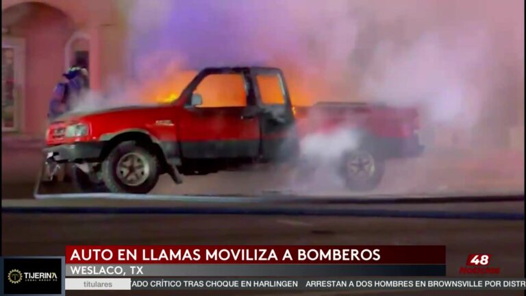Impresionante Incendio En Westlaco: Camioneta Pickup Queda Envuelta En Llamas