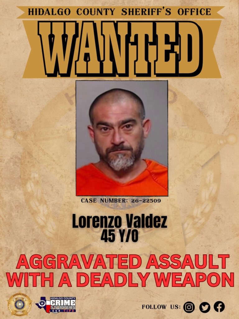 Buscan a hombre por agresión agravada con arma mortal en Hidalgo County