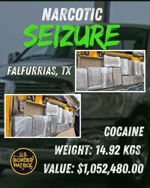 Patrulla Fronteriza incauta más de 14 kilos de cocaína en Falfurrias, Texas