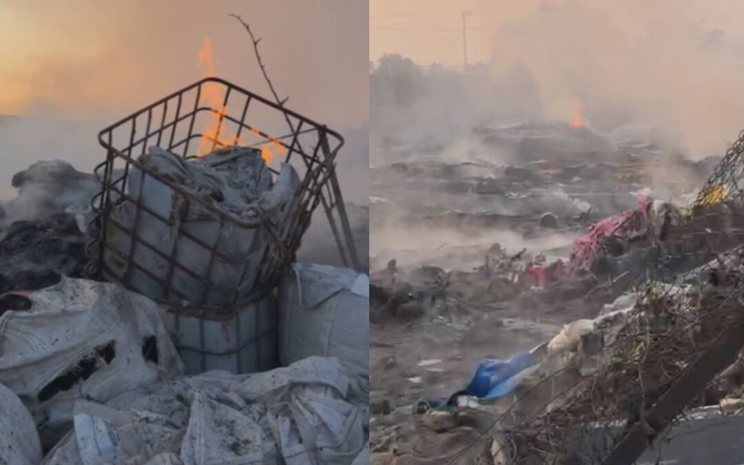 Incendio en recicladora clandestina en Ecatepec: Bomberos trabajan en la emergencia