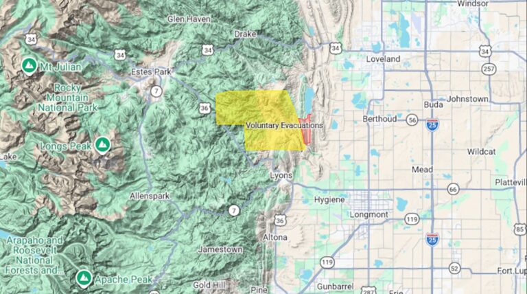 Incendio Forestal en Carter Lake Desata Evacuaciones de Emergencia en Colorado