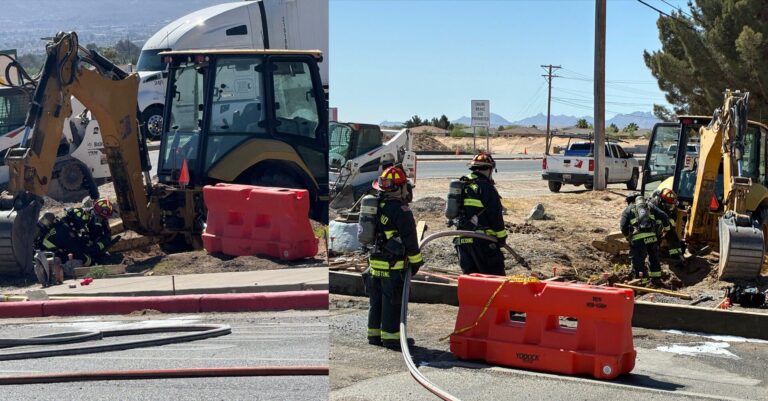 Controlan fuga de gas en Sunland Park tras daño a tubería