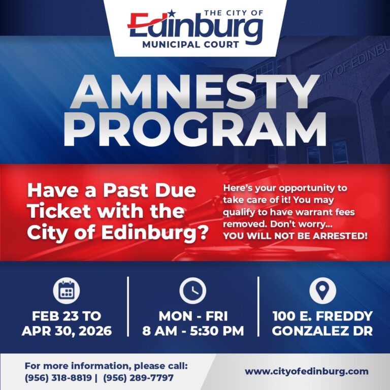 Edinburg lanza programa de amnistía para multas vencidas en la corte municipal