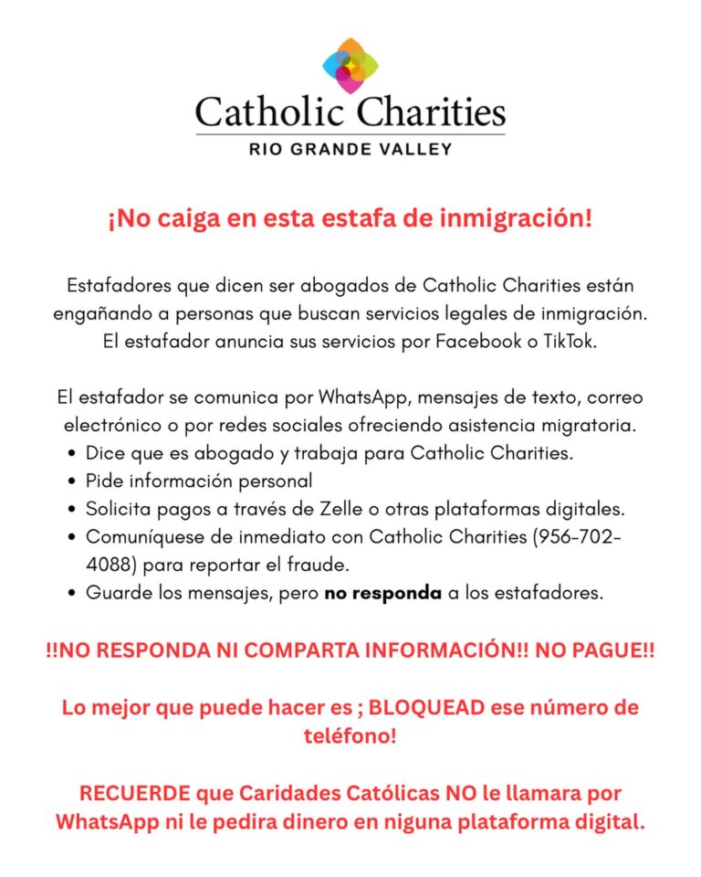 Caridades Católicas alerta sobre estafa que suplanta sus servicios legales