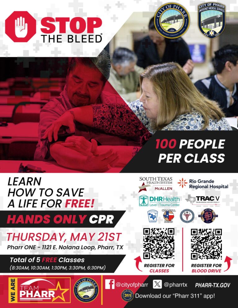 Ofrecerán clases gratuitas de primeros auxilios y RCP en Pharr