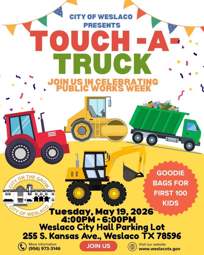 Weslaco celebrará evento familiar “Touch-A-Truck”