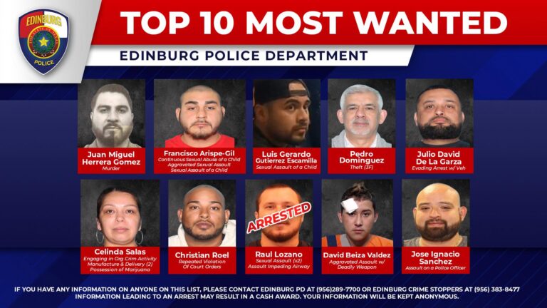 Piden apoyo para localizar a los más buscados de Edinburg