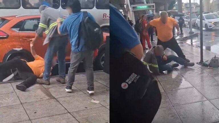 Impactante Pelea Captada en Video Afuera de la Estación de Metro en San Nicolás
