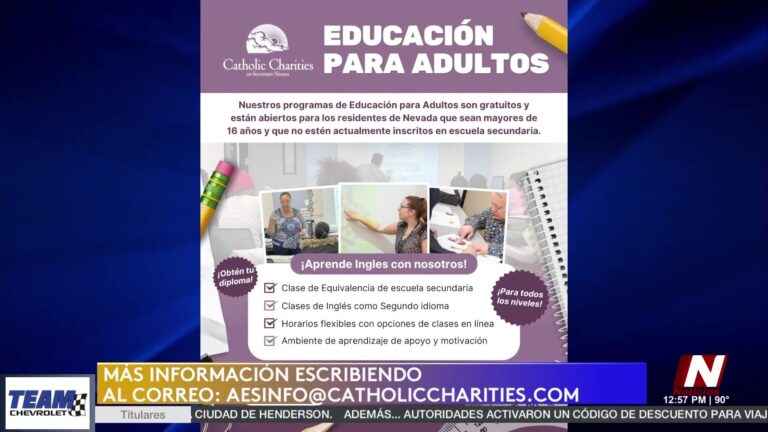 Caridades Católicas del Sur de Nevada Lanza Programa Gratuito para Mejorar el Inglés y Obtener el GED