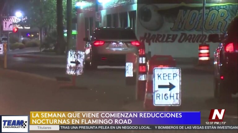 Restricciones Nocturnas en Flamingo Road por Mejoras de Seguridad Vial en Nevada