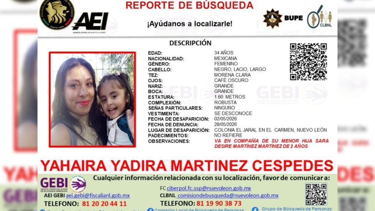Urgente: Desaparecen madre e hija en El Carmen, Nuevo León