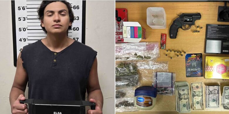 Arrestan a hombre en parque de Elsa con arma, drogas y vapeadores de THC