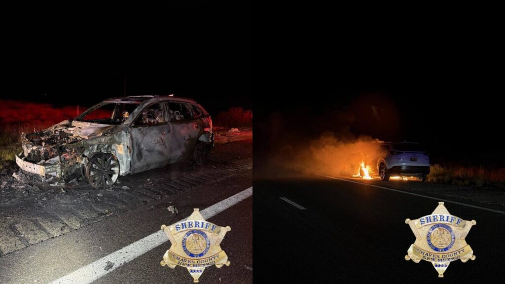 Incendio Vehicular en Highway 70 por Falla Mecánica en el Condado de Chaves