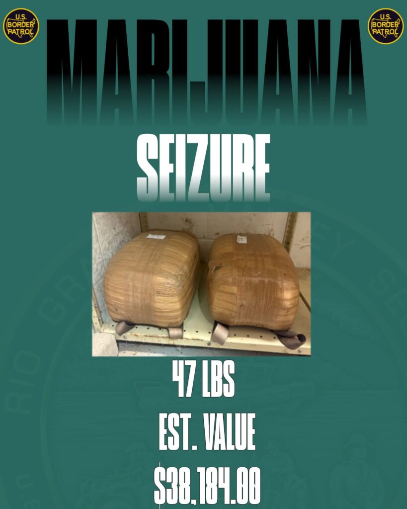 Agentes de la Patrulla Fronteriza decomisan más de 47 libras de marihuana en el Valle del Río Grande