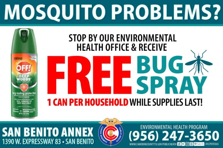 Cameron County distribuye repelente gratuito ante aumento de mosquitos tras lluvias recientes