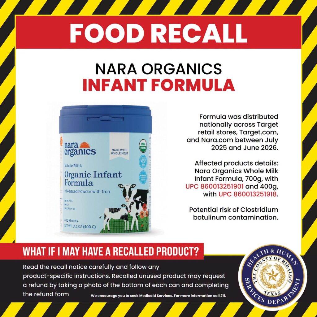 Retiran del mercado toda la fórmula infantil en polvo de Nara Organics por posible riesgo para la salud