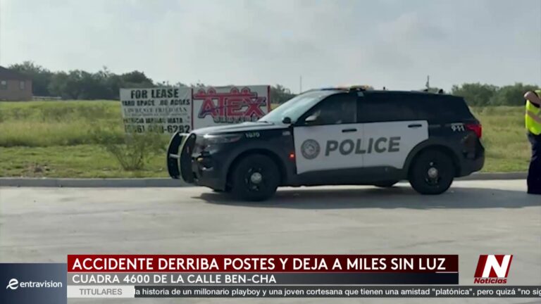 Apagón en Laredo tras accidente vehicular deja calles cerradas y más de mil usuarios sin luz