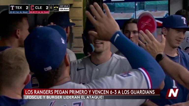Rangers de Texas suman quinta victoria consecutiva ante Cleveland y siguen en la pelea por la postemporada