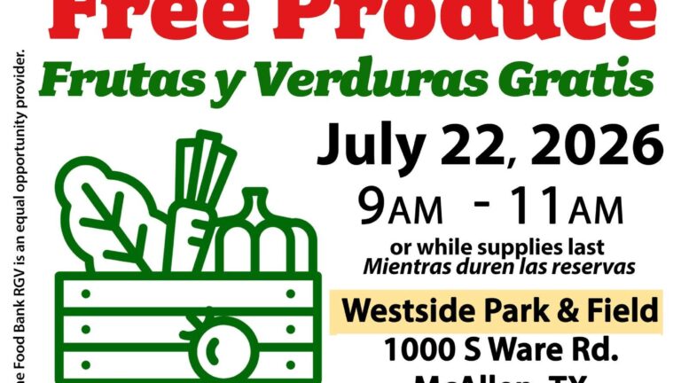 Distribuirán frutas y verduras gratis en McAllen este 22 de julio