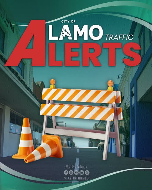 Anuncian cierre temporal en Alamo Road por trabajos de señalización