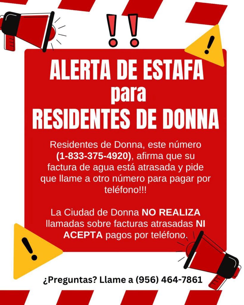 Alertan sobre llamadas fraudulentas relacionadas con pagos del agua en Donna