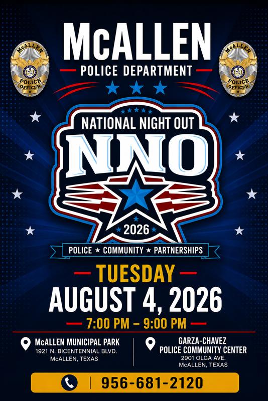 McAllen invita a la comunidad a celebrar el National Night Out 2026