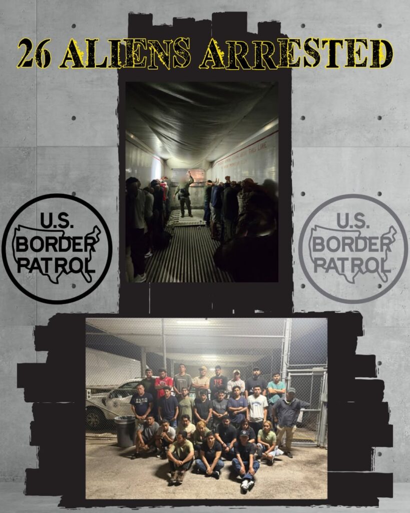 Arrestan a 26 migrantes encontrados dentro de un tráiler