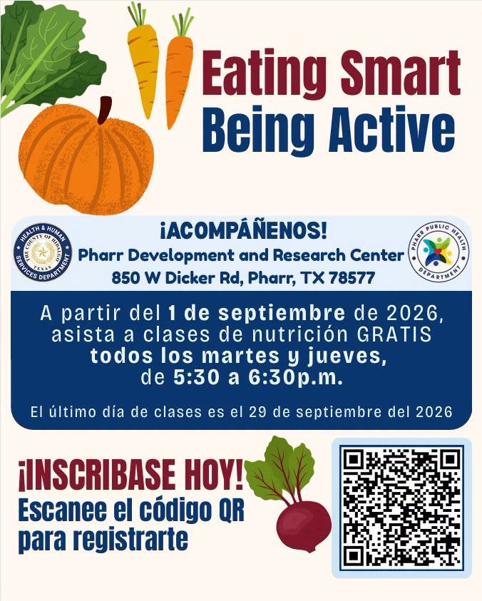 Ofrecen clases gratuitas de nutrición y actividad física en Pharr
