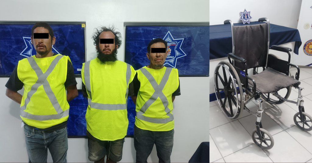 Detienen a tres hombres en Ciudad Juárez tras golpear a una persona con discapacidad e intentar sepultarla